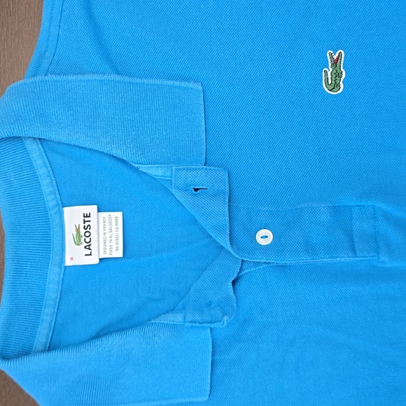 LACOSTE Men's Aqua Blue Polo Shirt Sz EU 8 / XXXL - Picture 2 of 5
